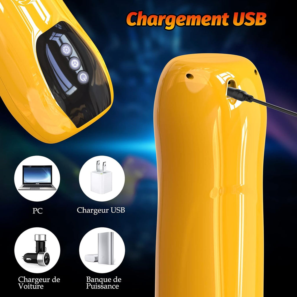 Electric Masturbateurs Masculins Automatique Électrique Sextoyse Homme Sex, 7 Télescopique + Vibrations Masturbeuse Va et Vient, Mains Libres