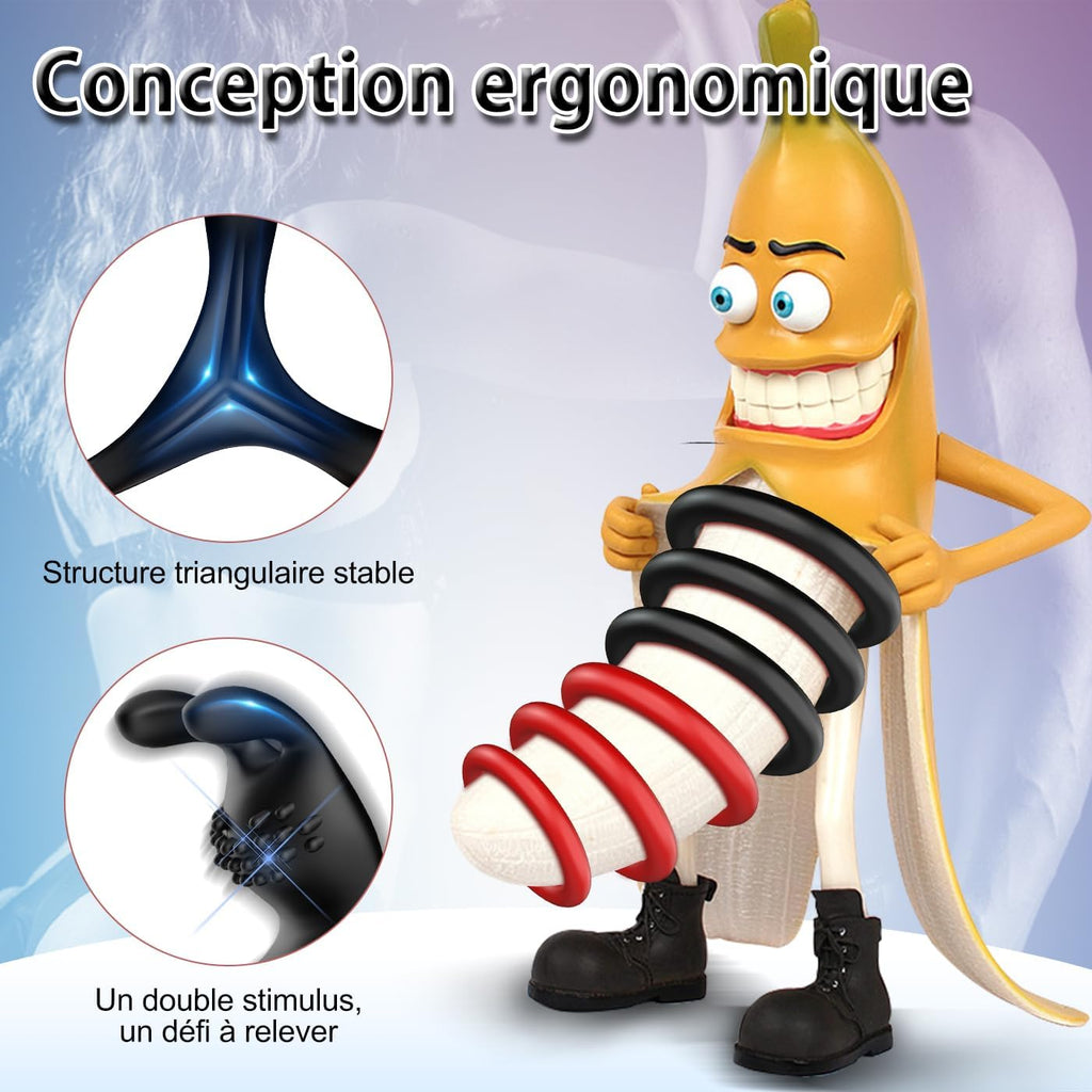 Anneaux de Pénis Triangle pour Homme Couples, Mecofy Silicone Anneaux Péniens Jouets Pour Améliorer les Performances Sexuelles, Plus Dur et Plus Fort 5 pièces