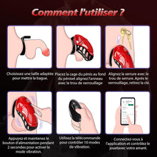 Charger l'image dans la galerie, Cage de Chasteté Pénis Sex Toýs homme - Bondage SM avec Ceinture de Chasteté avec 5 Tailles Anneaux de Pénis 2 clés 1 serrure, Cock Chastity Cage Amovibles pour Empêcher L'érection Sex Toýs Couple