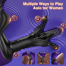 Charger l'image dans la galerie, Prostate Massager Anal Toys, BEISAR Butt Plug Male Sex Toys for Men Sex Toy Anal Plug Adult Toys with 9 Tension Shock Flapping Thrusting Vibrating Cock Ring Anal Vibrator Dildo for Men S&amp;M Paddles