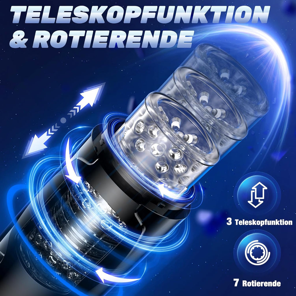 Masturbeuse Homme Automatique Masturbateurs Masculins Mains Libres avec 7 Modes Télescopiques et Rotations, Masturbateur Homme Vaginette Sextoyse Homme Sex Toys