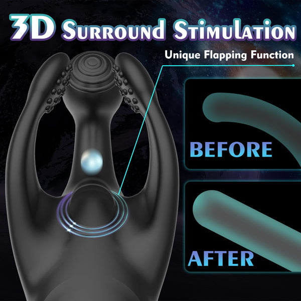 Vibrateur de pénis avec tapotements et vibrations