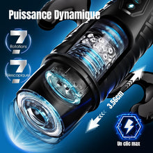 Charger l'image dans la galerie, Masturbateurs Masculins Sex Toys avec 7 Modes Télescopiques et Rotations, Masturbateur Homme avec Poignée, Support pour Téléphone et Base à Ventouse Contrôle par Application Sex Toýs Homme