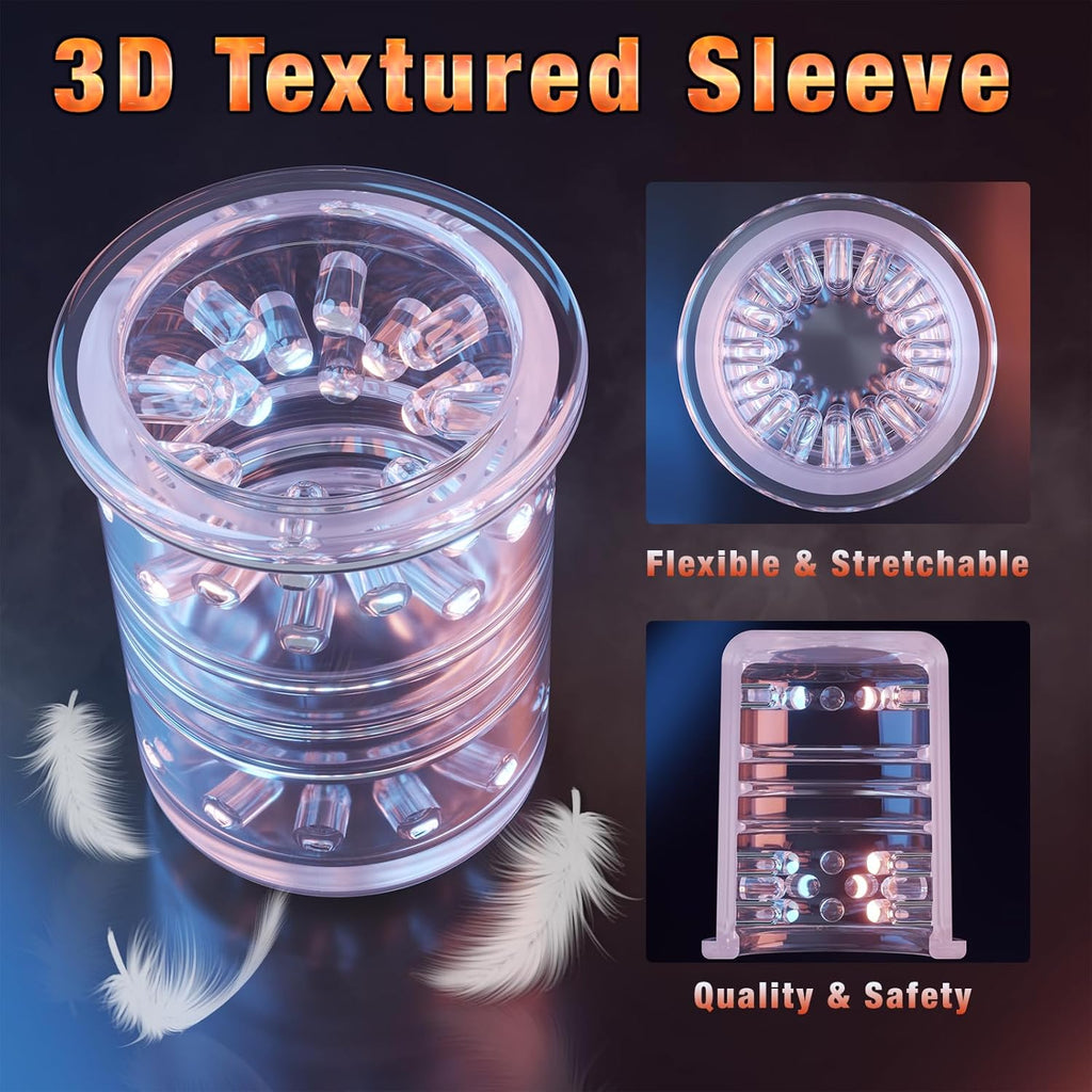 Sex Toys Masturbeuse Homme Mains Libres - Masturbateurs Masculins Plaisir avec 4 Modes de Succion et 10 Modes de Rétractation et de Rotation, Automatique Sextoyse pour Gay Couples, Anneau Penien