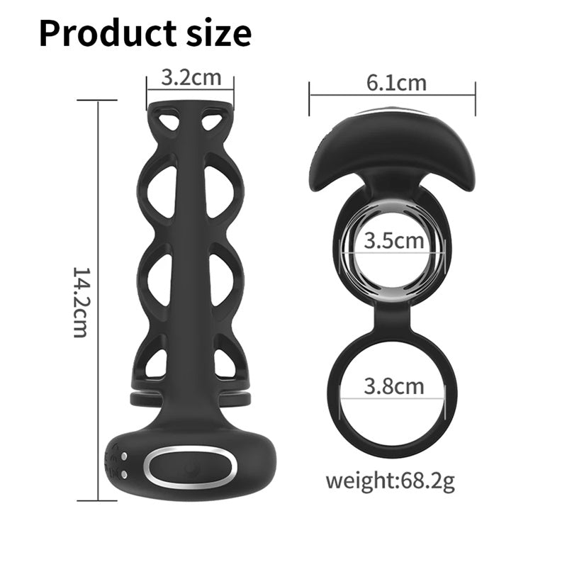 Gaine Penis avec Anneau Pénien est Doté D’une APP à Distance avec 10 Modes de Vibration
