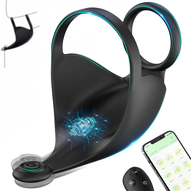 Vibrateur Pénien en Silicone avec Télécommande APP et 9 Modes de Vibration