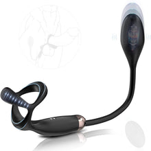 Charger l'image dans la galerie, Stimulateur Prostate Vibrant avec Anneau Pénien Triangulaire et 9 Modes de Vibration