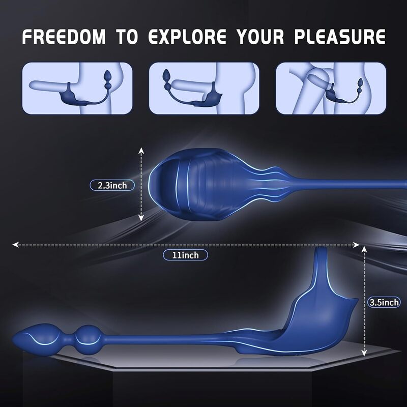 Stimulateur Prostate Vibrant avec 9 Modes de Vibration et Contrôle APP - Un sextoy révolutionnaire 3 en 1 combine plug anal et anneau pénien un plaisir sexuel plus intense!