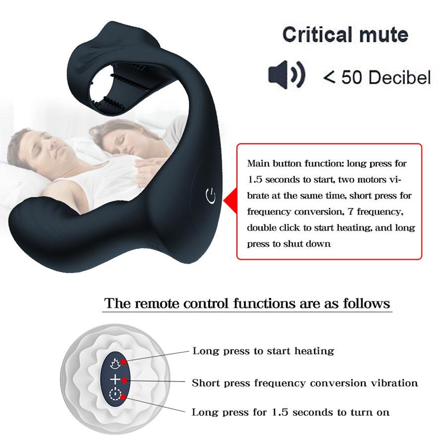 Masseur de prostate télécommandé pour hommes avec anneau pénien