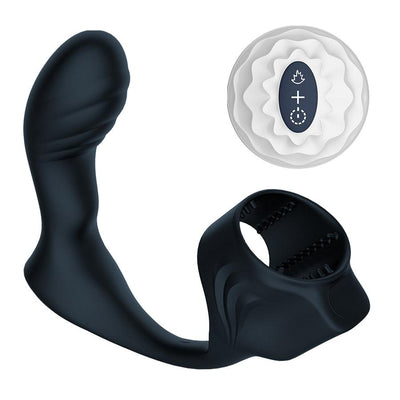 Masseur de prostate télécommandé pour hommes avec anneau pénien