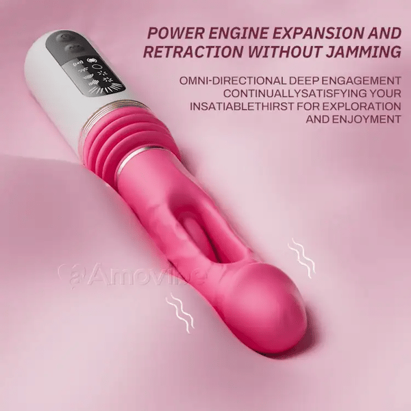 Dyno360°  Vibromasseur Poussant avec Claquement et Vibration (Base Ventouse Incluse)