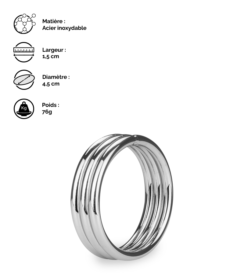 Anneau cockring en inox Holdy