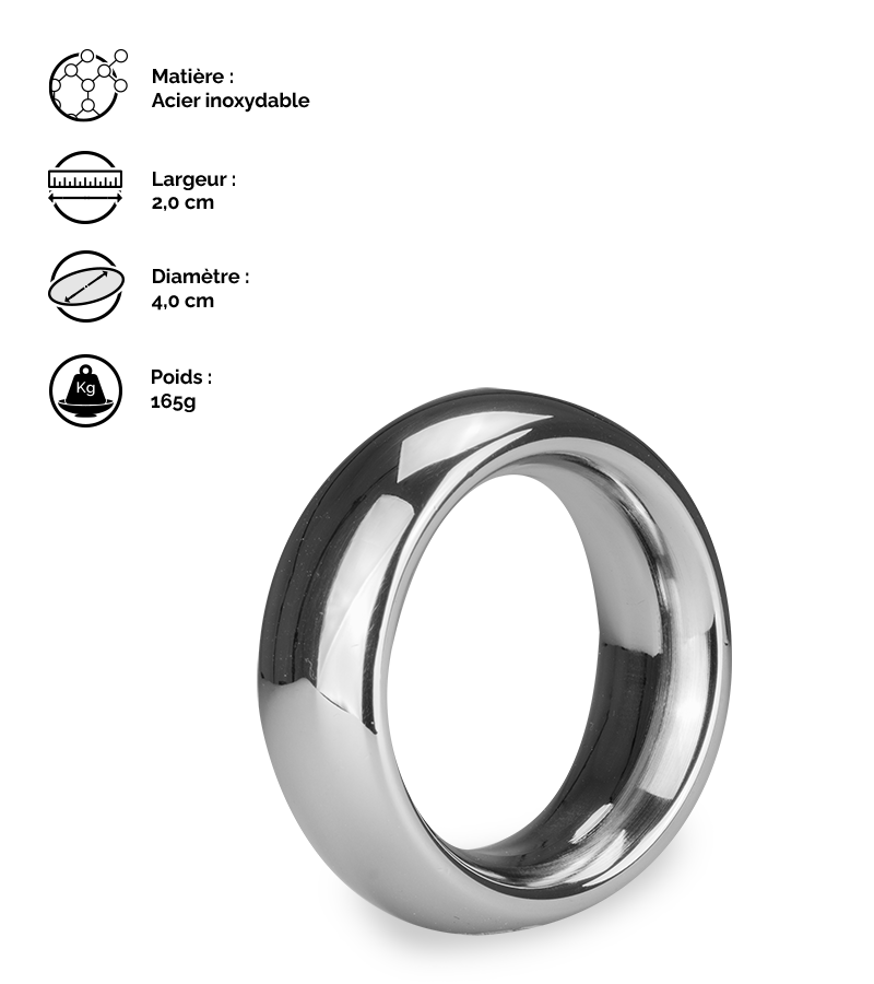Anneau cockring en inox Precious
