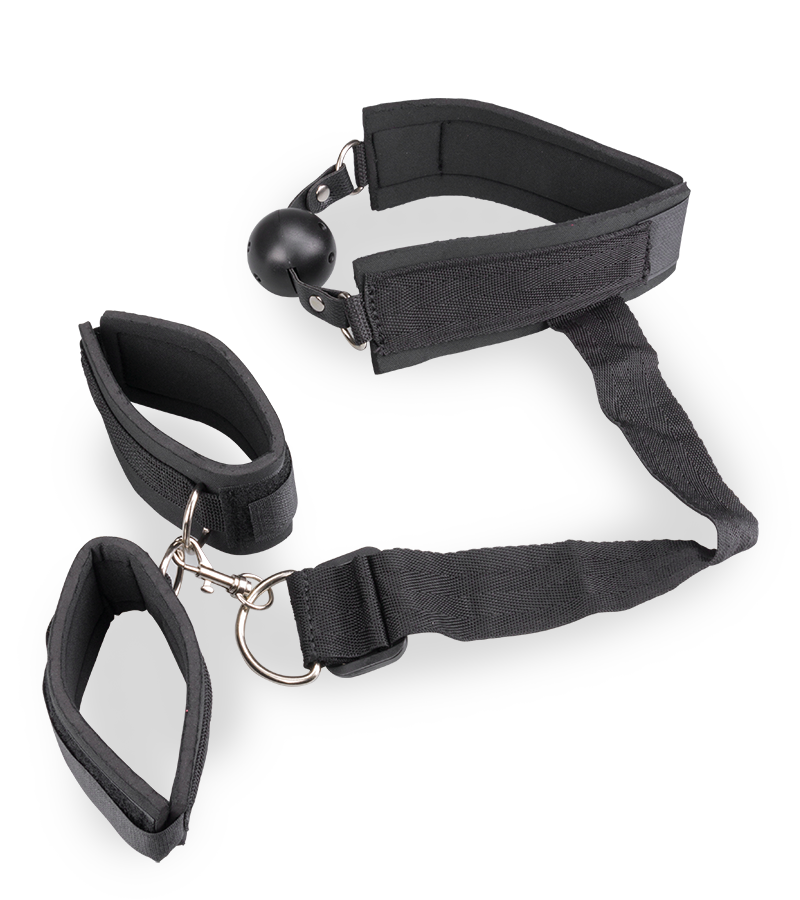 Bâillon gag-ball avec attache poignets