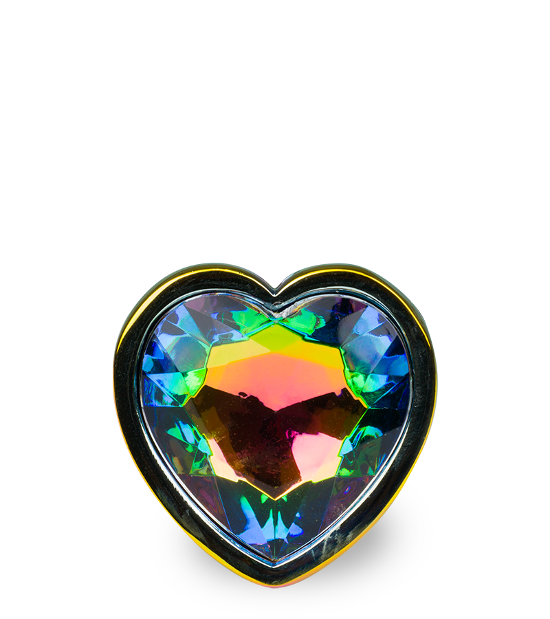 Bijou anal rosebud cœur arc-en-ciel M