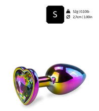 Charger l'image dans la galerie, Bijou anal rosebud cœur arc-en-ciel S