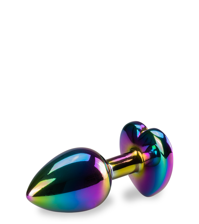 Bijou anal rosebud cœur arc-en-ciel S