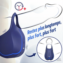 Charger l'image dans la galerie, Anneau pénien et masseur pour testicules avec 10 modes de vibration et de pulsation