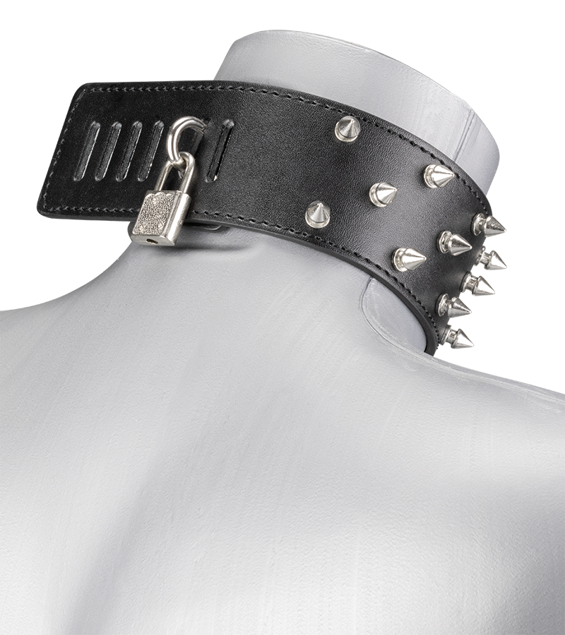 Collier BDSM pointes et chaîne