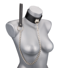 Charger l'image dans la galerie, Collier cuir BDSM et laisse chaine avec cadenas