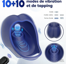 Charger l'image dans la galerie, Anneau pénien et masseur pour testicules avec 10 modes de vibration et de pulsation