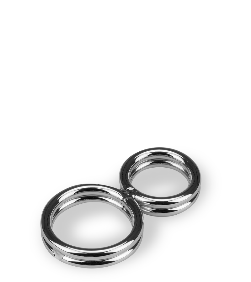 Double anneau cockring en inox Eight