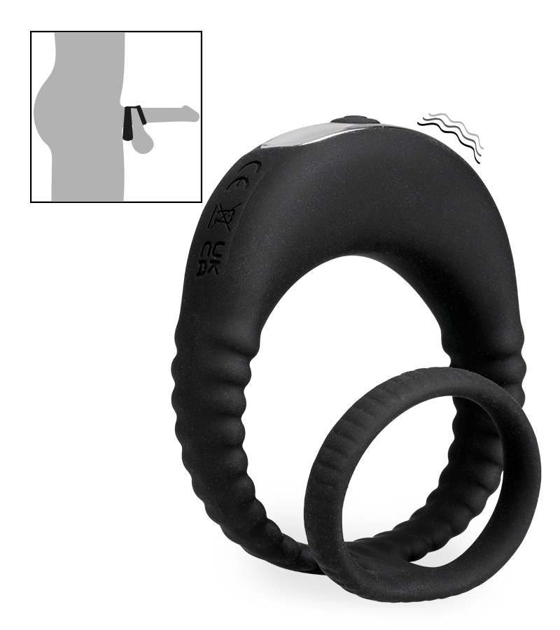 Double anneau vibrant en silicone Hop