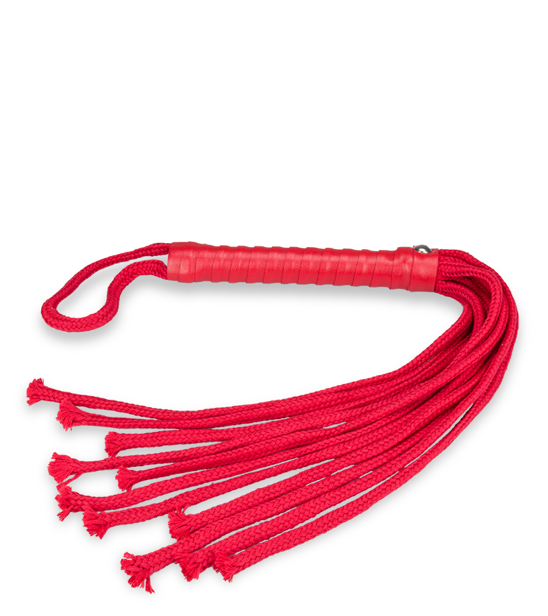 Fouet martinet à lanières rouge