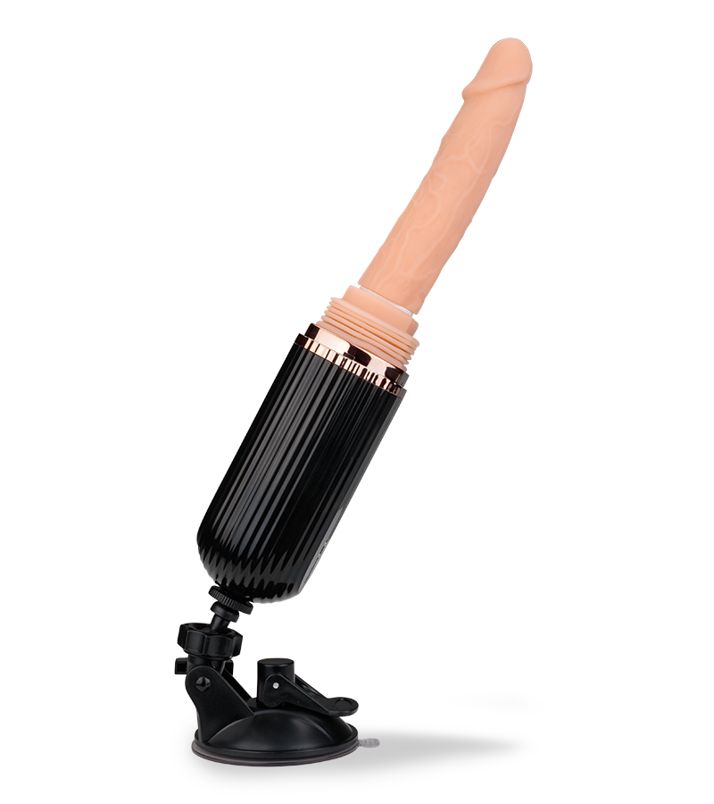 Fucking machine pour godes ventouses et un gode vibrant 18,0cm