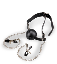 Charger l'image dans la galerie, Gag ball BDSM avec pinces à seins