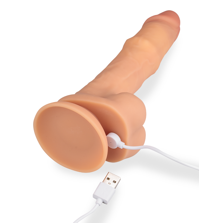 Gode en silicone vibrant et massant Riccardo