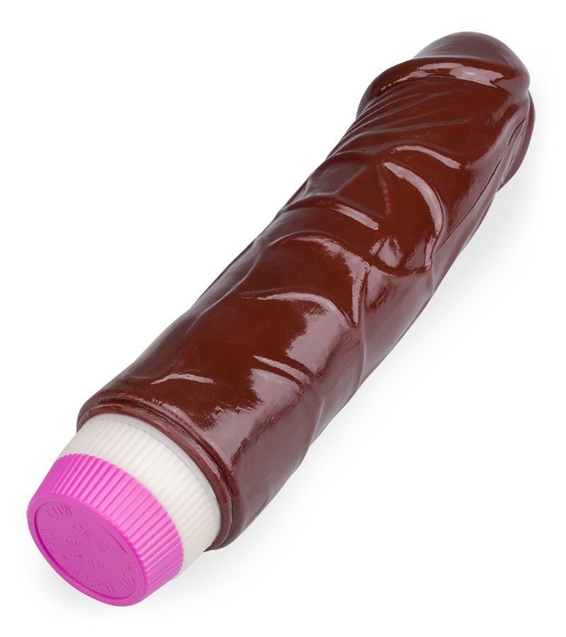 Gode réaliste vibrant black flexible
