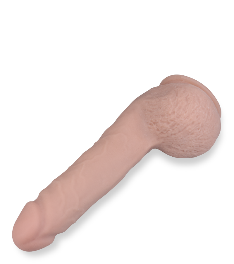 Gode ventouse réaliste avec testicules 19,5cm