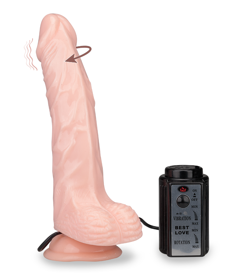 Gode ventouse réaliste rotatif vibrant