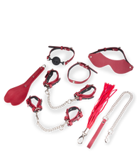 Charger l'image dans la galerie, Kit bondage BDSM 8 pièces cuir végan