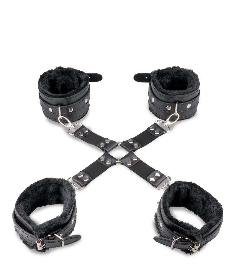 Kit bondage menottes et attache en croix