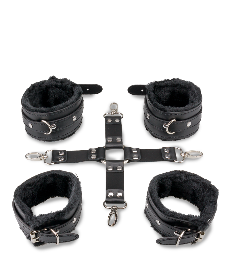 Kit bondage menottes et attache en croix