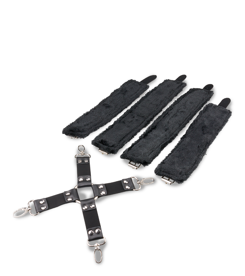 Kit bondage menottes et attache en croix