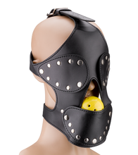 Charger l'image dans la galerie, Masque BDSM en similicuir avec gag-ball