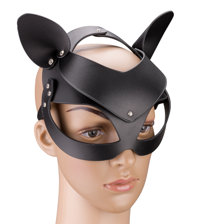Masque de chat similicuir et strass