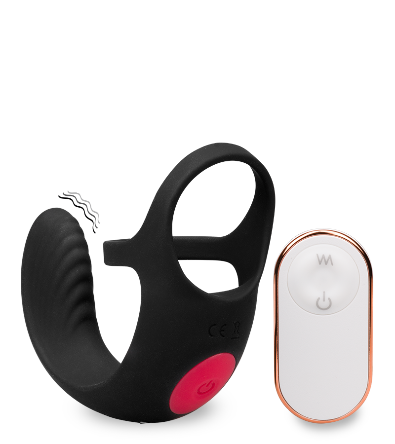 Masseur de testicules double anneau cockring vibrant Shape