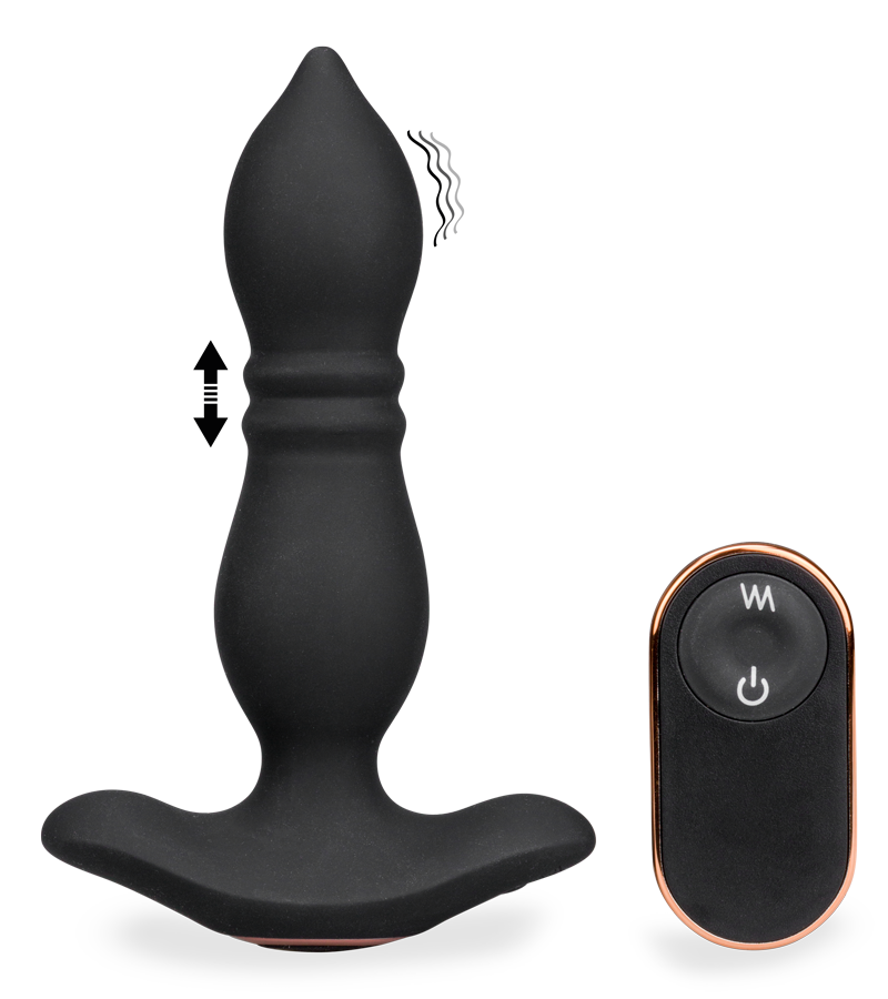 Plug anal télécommandé vibrations et va-et-vient Verso
