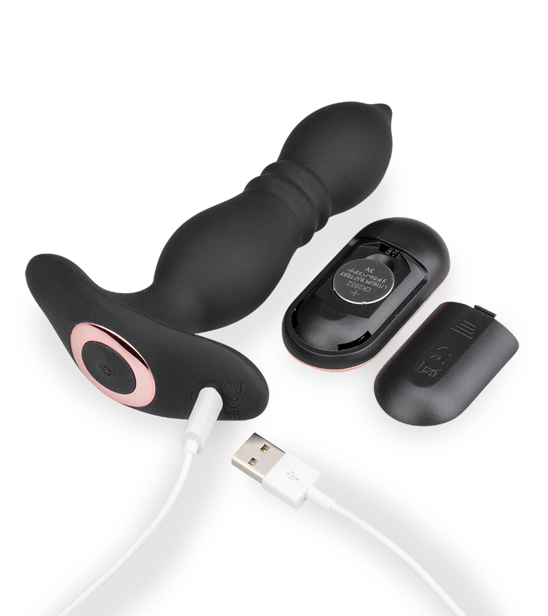 Plug anal télécommandé vibrations et va-et-vient Verso