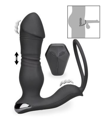 Plug anal vibrant et va-et-vient avec cockring Héra