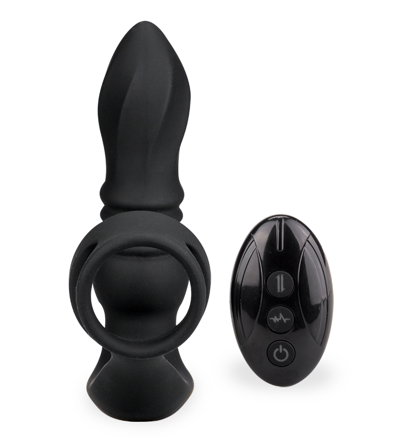 Plug anal vibrant et va-et-vient avec double cockring Toronto