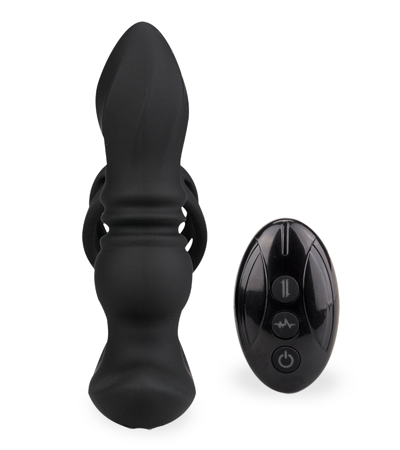 Plug anal vibrant et va-et-vient avec double cockring Toronto