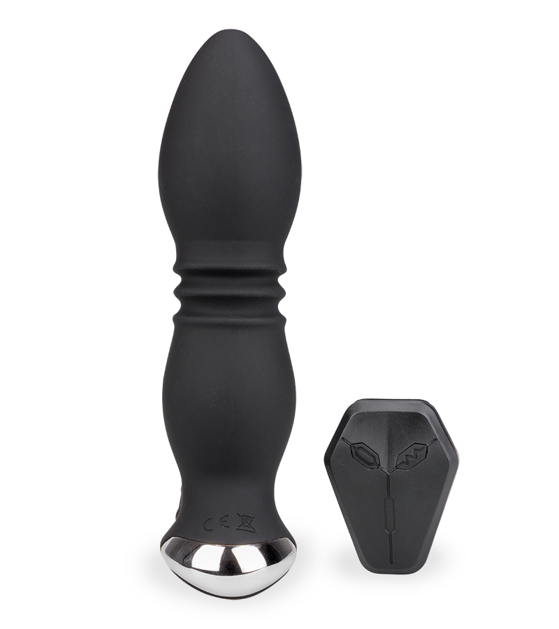 Plug anal vibrant va-et-vient avec double cockring Paolo