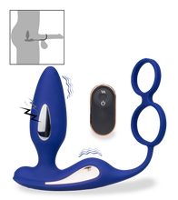 Charger l'image dans la galerie, Plug anal vibrations et électrostimulation avec cockring Fever