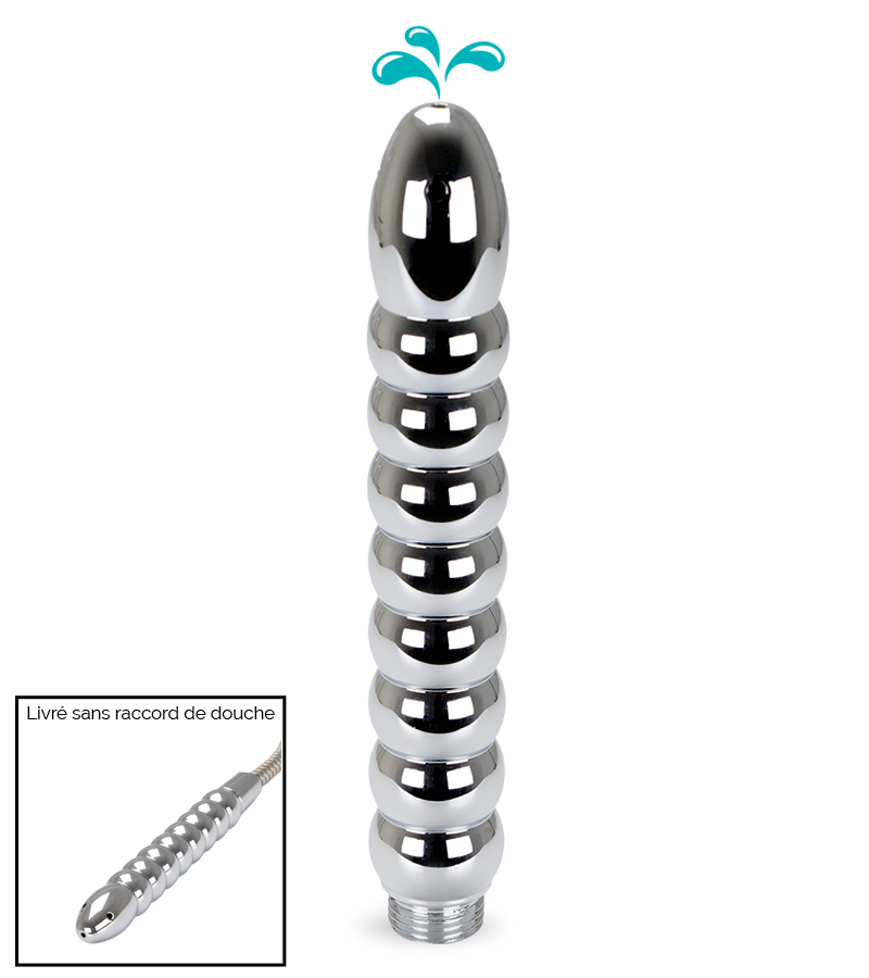 Plug chapelet anal enema 9 boules embout de douche