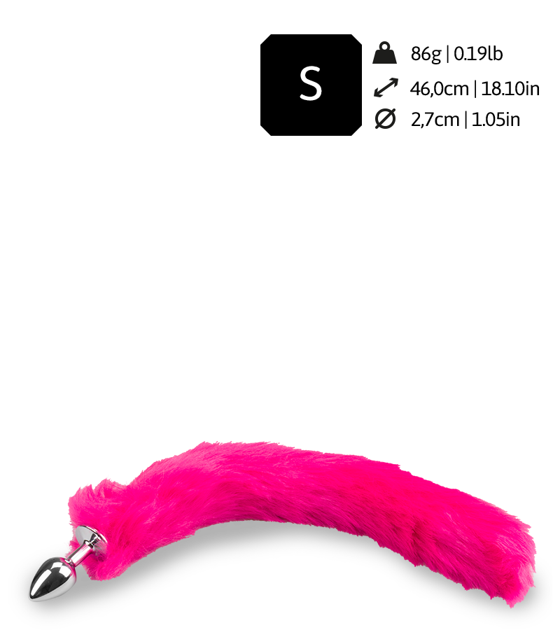 Plug queue de renard fourrure vegan fuschia